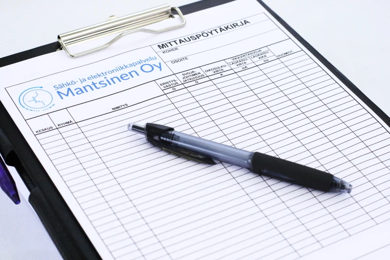 Huolellisesti tehdyt mittaukset ja mittauspöytäkirja kertovat laadukkaasta työstä